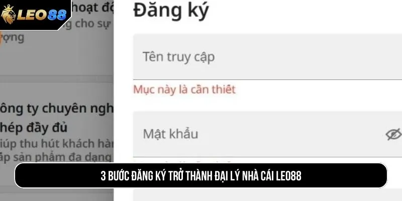 3 bước đăng ký trở thành đại lý nhà cái LEO88